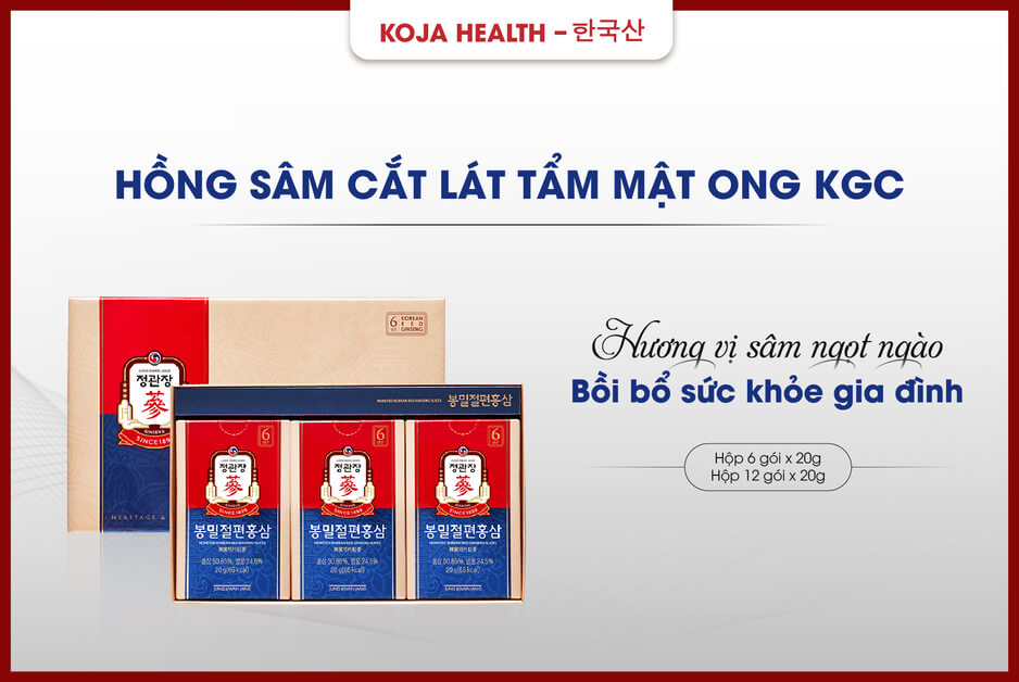 Hồng Sâm Cắt Lát Tẩm Mật Ong Kgc Jung Kwan Jang 12 Gói X 20g