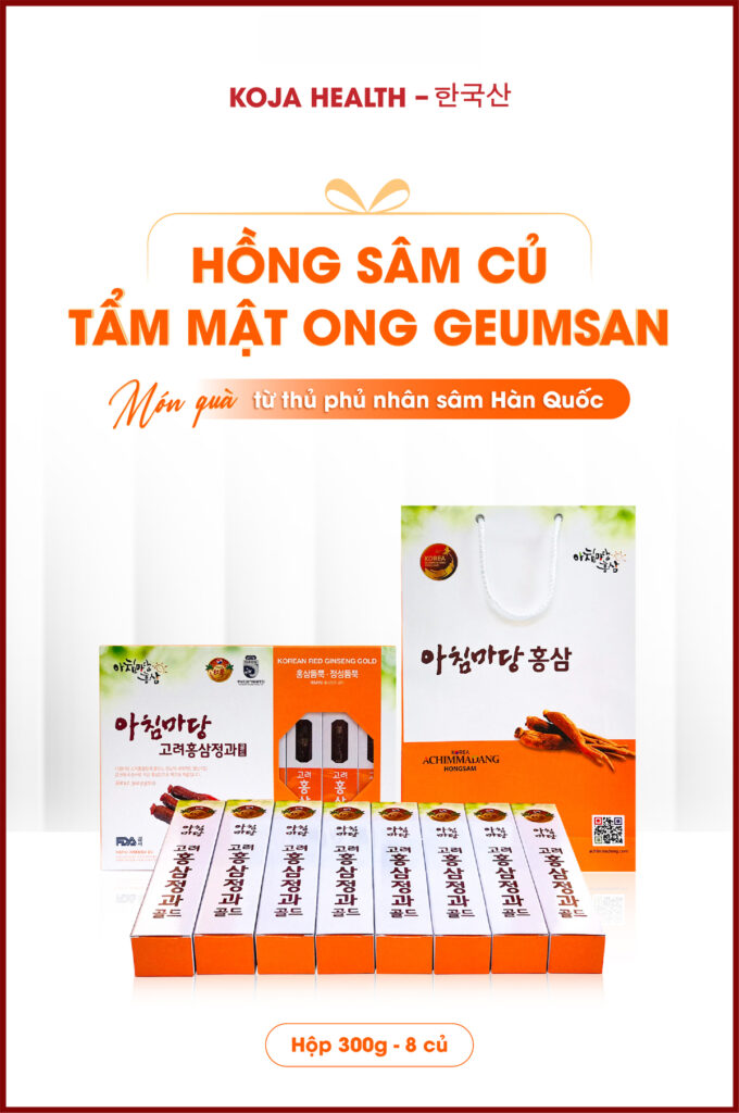 Hồng Sâm Củ Tẩm Mật Ong Geumsan 300g 8 Củ