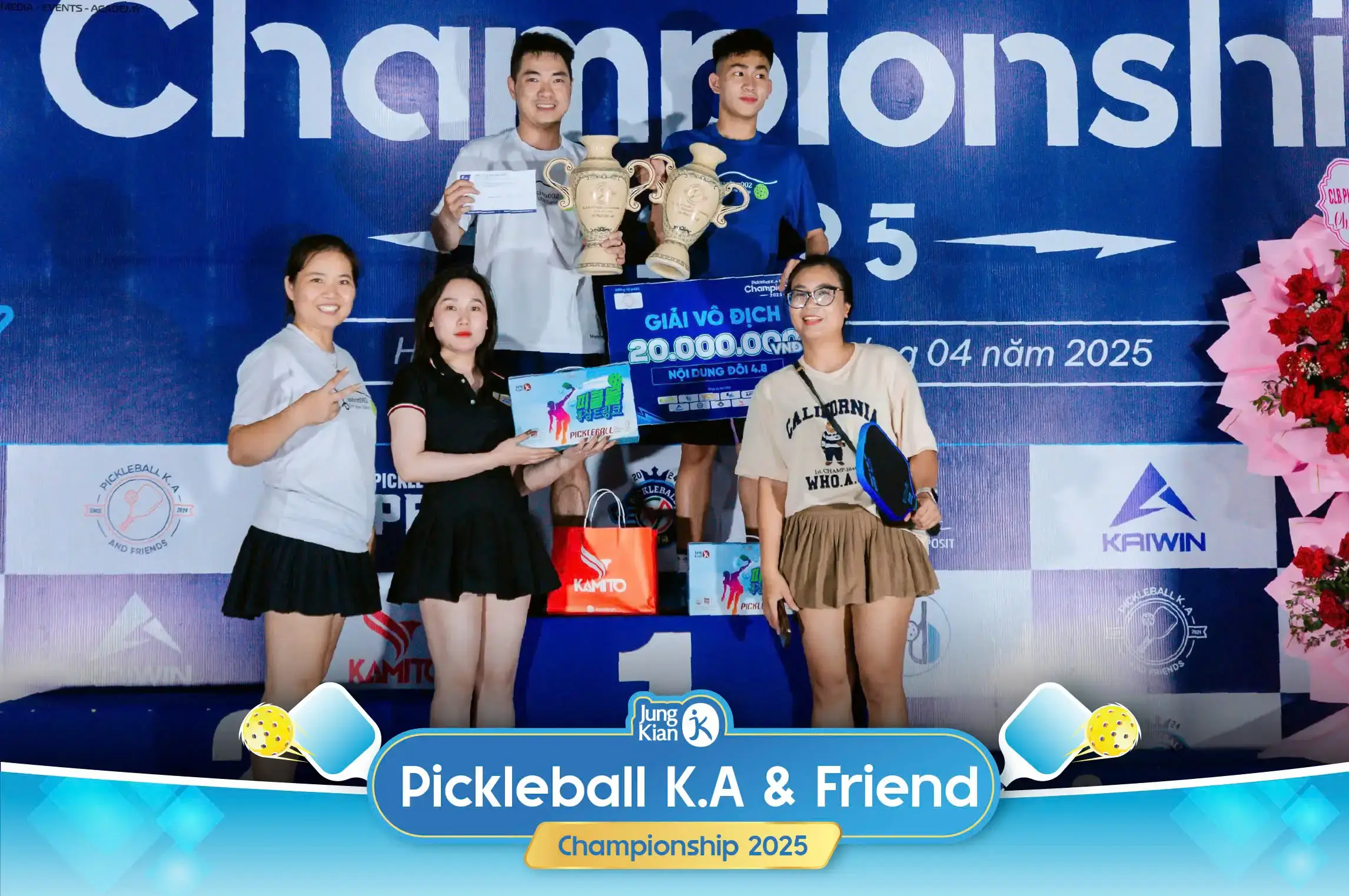 Jung Kian tài trợ Giải đấu Pickleball K.A & Friends Championship 2025